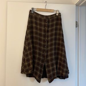 MANGO straight plaid skirt